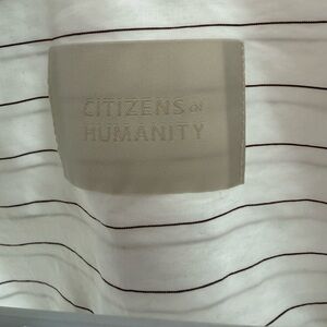 Citizens of Humanity White and Black Striped Top
